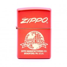 ZIPPO GLOBE DESIGN 紅色地球 防風打火機  48150